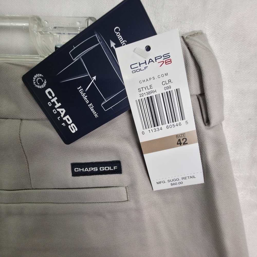 Chaps Golf 78 Men's Beige UPF 50 Stay Dry Fabric Shorts Size 42 - Picture 6 of 7